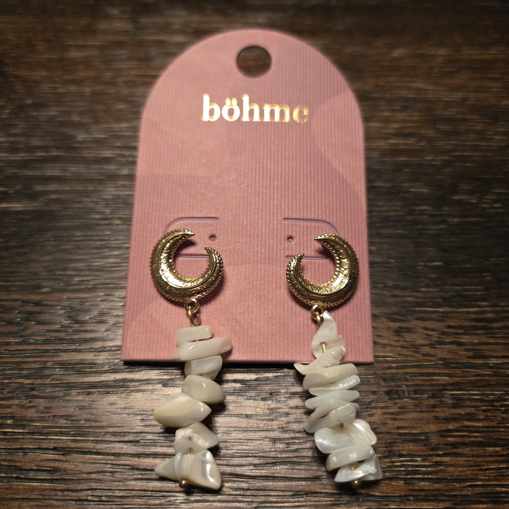 Gold and Cream Earrings